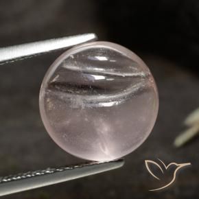 4.57 ct Pink Morganite Stone, Natural Morganite in Carved Round Cabochon Shape for Sale