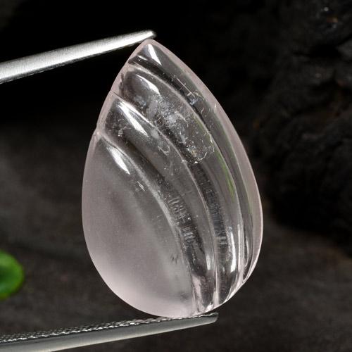 Blanc Morganite gemme - 9.2ct Poire sculptée (ID: 472847)