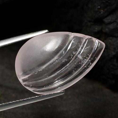9.17 ct White Morganite Stone, Natural Morganite in Carved Pear Shape for Sale