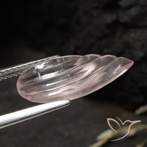 Morganite Gemstone in 17.4 x 8.2 mm Size for Sale, Morganite Stone in Coral Pink Tone Color