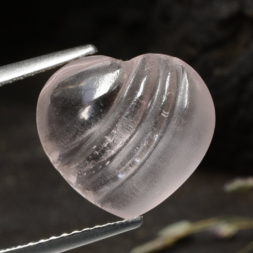 Light Pink Morganite Gem - 4.2ct Carved Heart Cabochon (ID: 472849)