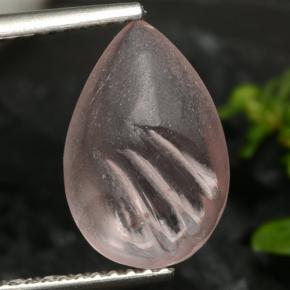 3.25 ct Pink Morganite Gemstone, Morganite Gem in Carved Pear Cabochon Shape for Sale.