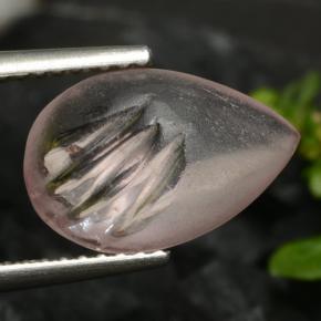 3.25 ct Pink Morganite Stone, Natural Morganite in Carved Pear Cabochon Shape for Sale
