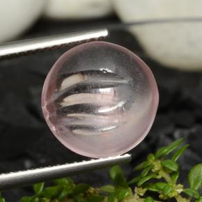 5.96 ct Pink Morganite Gemstone, Morganite Gem in Carved Round Cabochon Shape for Sale.