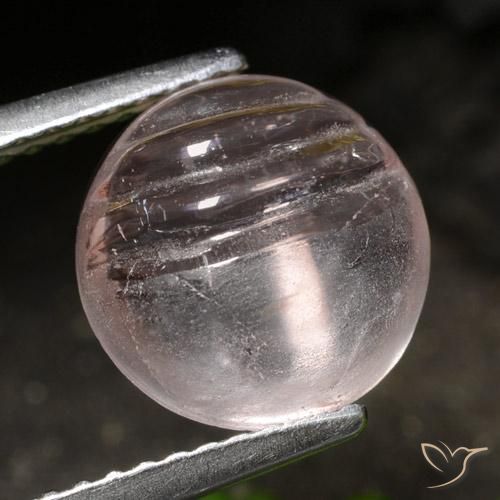 3.03 ct Pink Morganite Stone, Natural Morganite in Carved Round Shape for Sale