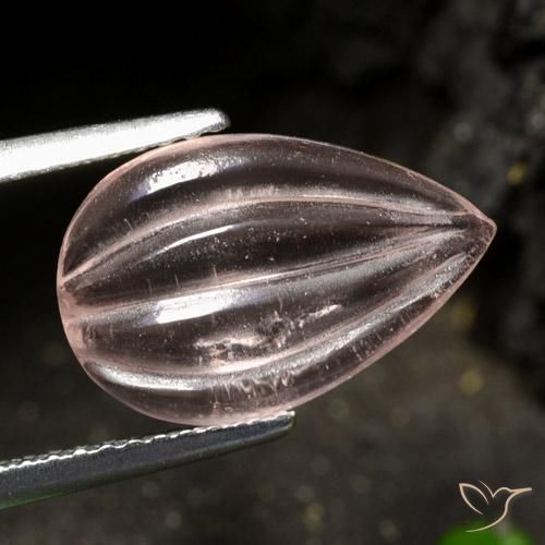 2.74 ct Pink Morganite Stone, Natural Morganite in Carved Pear Shape for Sale