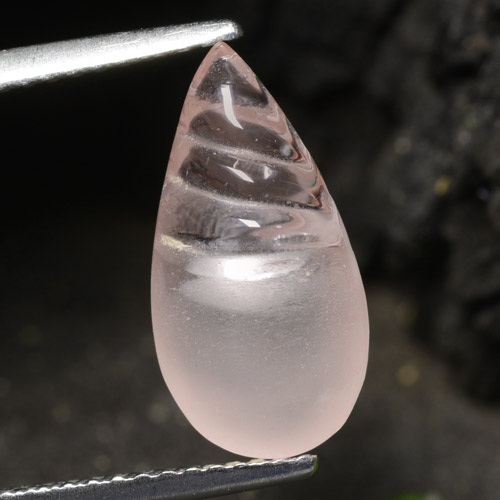 Light Coral Pink Morganite Gem - 3.3ct Fancy Carved Pear (ID: 472867)