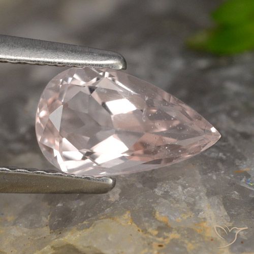 0.77ct Natural Flamingo Pink Morganite, Pear Shape, VVS-VS