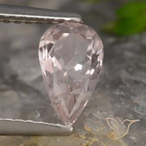 0.77 ct Pink Morganite Stone, Natural Morganite in Pear Facet Shape for Sale