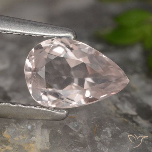 0.70ct Natural Flamingo Pink Morganite, Pear Shape, VVS-VS