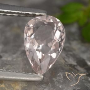 0.70 ct Pink Morganite Stone, Natural Morganite in Pear Facet Shape for Sale