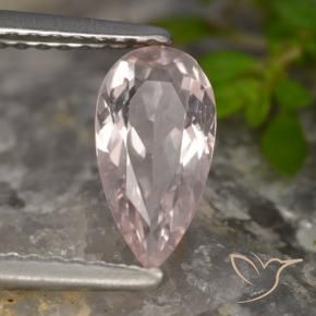 0.73 ct Pink Morganite Stone, Natural Morganite in Pear Facet Shape for Sale