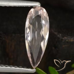 0.85 ct Pink Morganite Stone, Natural Morganite in Pear Facet Shape for Sale
