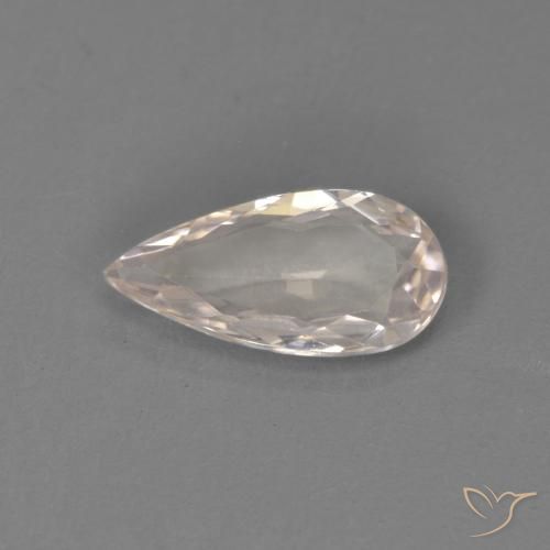 0.66ct Natural Flamingo Pink Morganite, Pear Shape, VVS