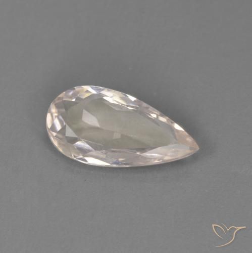 0.66 ct Pink Morganite Stone, Natural Morganite in Pear Facet Shape for Sale