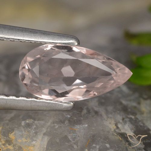 0.89ct Natural Flamingo Pink Morganite, Pear Shape, VVS