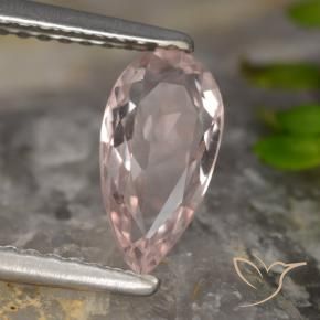 0.89 ct Pink Morganite Stone, Natural Morganite in Pear Facet Shape for Sale