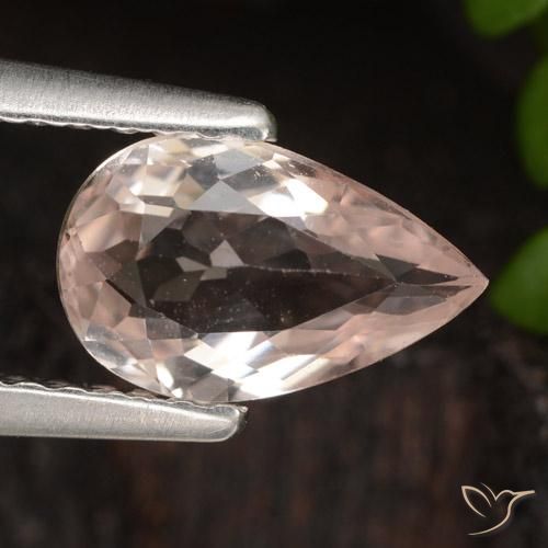 0.84ct Natural Medium Pink Morganite, Pear Shape, VVS