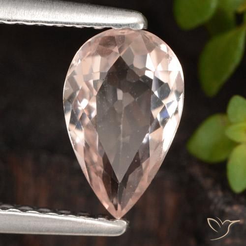 0.84 ct Pink Morganite Stone, Natural Morganite in Pear Facet Shape for Sale