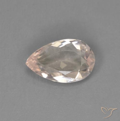 0.58ct Natural Very Light Pink Morganite, Pear Shape, VVS