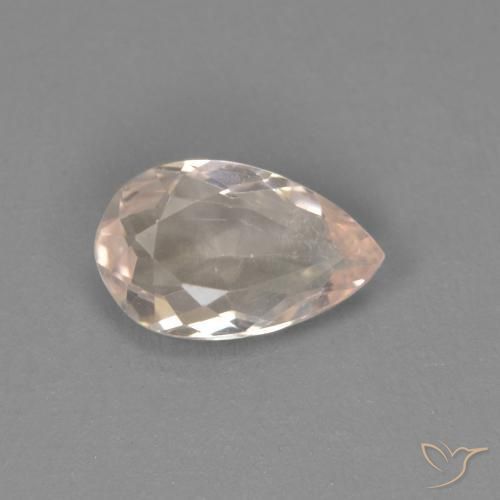 0.58 ct Pink Morganite Stone, Natural Morganite in Pear Facet Shape for Sale