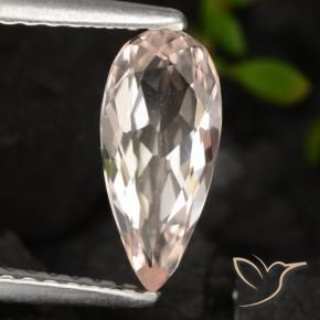 0.78 ct Pink Morganite Stone, Natural Morganite in Pear Facet Shape for Sale