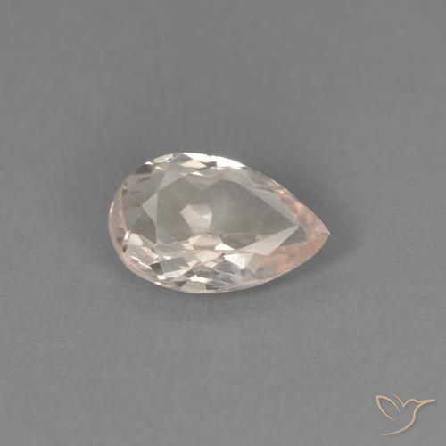 0.70 ct Pink Morganite Stone, Natural Morganite in Pear Facet Shape for Sale