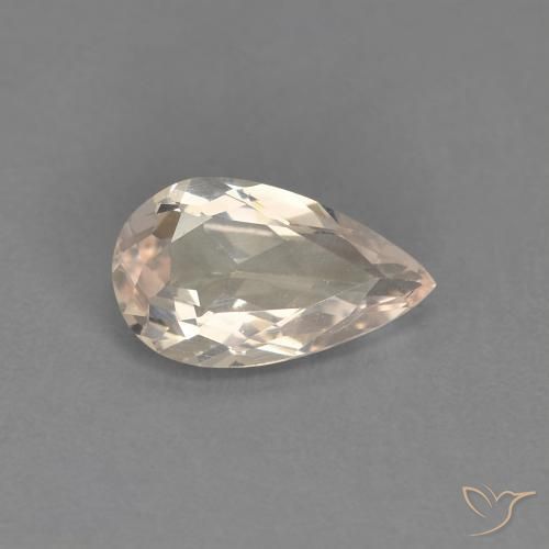 0.67ct Natural Medium Pink Morganite, Pear Shape, VVS-VS