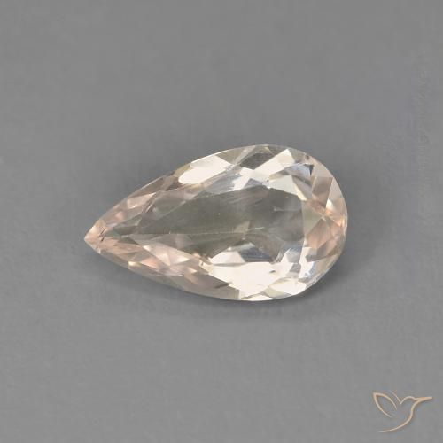 0.67 ct Pink Morganite Stone, Natural Morganite in Pear Facet Shape for Sale