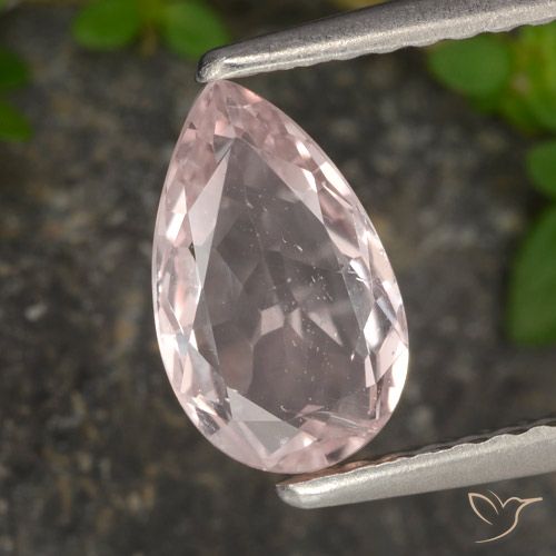 0.99ct Natural Flamingo Pink Morganite, Pear Shape, VS