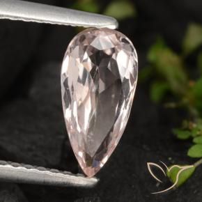0.94 ct Pink Morganite Stone, Natural Morganite in Pear Facet Shape for Sale