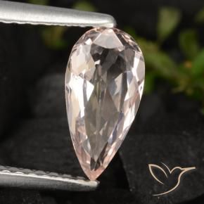 0.80 ct Pink Morganite Stone, Natural Morganite in Pear Facet Shape for Sale
