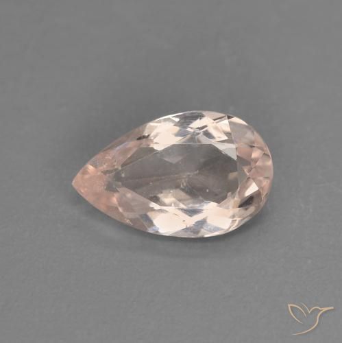 0.72 ct Pink Morganite Stone, Natural Morganite in Pear Facet Shape for Sale