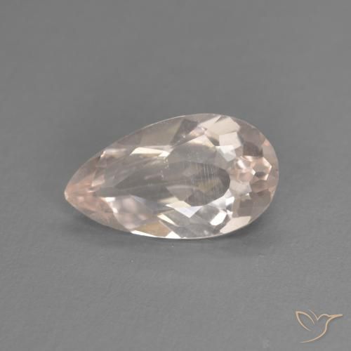 0.92ct Natural Medium Pink Morganite, Pear Shape, VVS-VS
