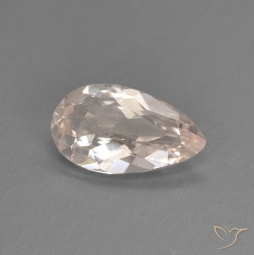0.92 ct Pink Morganite Stone, Natural Morganite in Pear Facet Shape for Sale