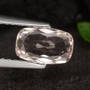 0.82 ct Pink Morganite Gemstone, Morganite Gem in Cushion-Cut Shape for Sale.
