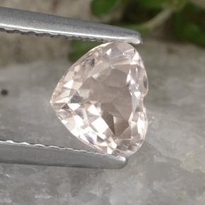 0.89 ct Pink Morganite Stone, Natural Morganite in Heart Facet Shape for Sale