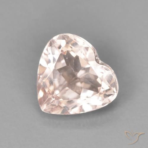 0.94ct Natural Medium Light-Pink Morganite, Heart, VVS-VS