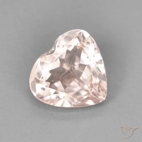 0.94 ct Pink Morganite Stone, Natural Morganite in Heart Facet Shape for Sale