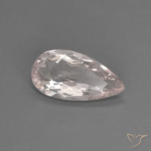0.98ct Natural Light Pink Morganite, Pear Shape, VVS-VS