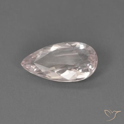 0.98 ct Pink Morganite Stone, Natural Morganite in Pear Facet Shape for Sale