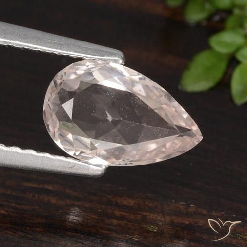 0.99ct Natural Light Pink Morganite, Pear Shape, VVS-VS
