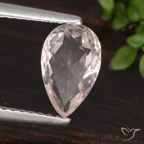 0.99 ct Pink Morganite Stone, Natural Morganite in Pear Facet Shape for Sale