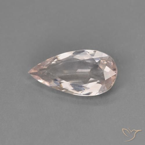 0.97ct Natural Flamingo Pink Morganite, Pear Shape, VVS-VS