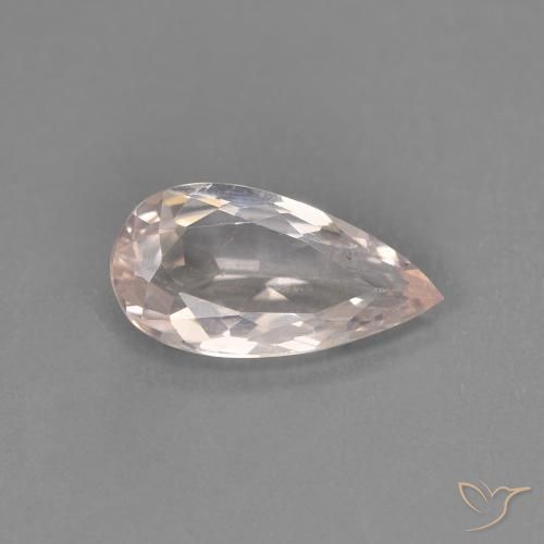 0.97 ct Pink Morganite Stone, Natural Morganite in Pear Facet Shape for Sale