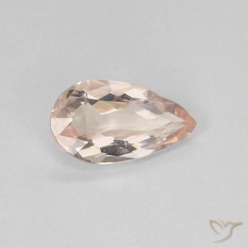 0.91 ct Pink Morganite Stone, Natural Morganite in Pear Facet Shape for Sale