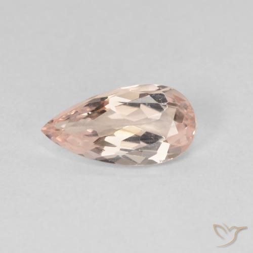 0.94ct Natural Very Light Pink Morganite, Pear Shape, VVS-VS