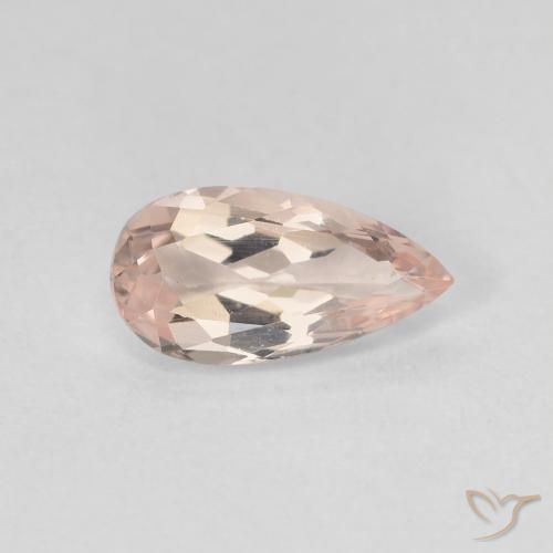 0.94 ct Pink Morganite Stone, Natural Morganite in Pear Facet Shape for Sale