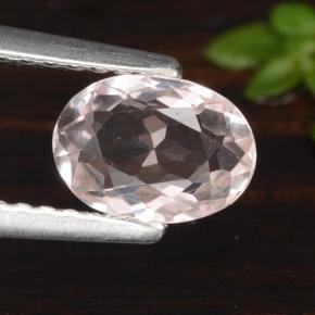 0.78 ct Pink Morganite Gemstone, Morganite Gem in Oval Facet Shape for Sale.