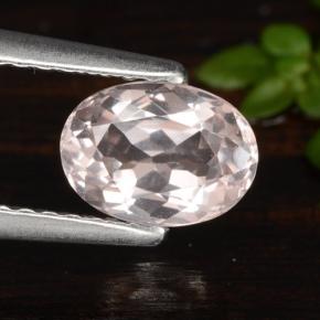 0.90 ct Pink Morganite Gemstone, Morganite Gem in Oval Facet Shape for Sale.